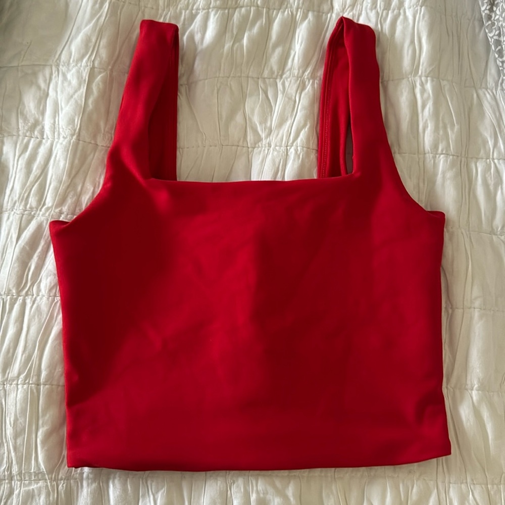 Abercrombie & Fitch Red Square Neck Tank Top